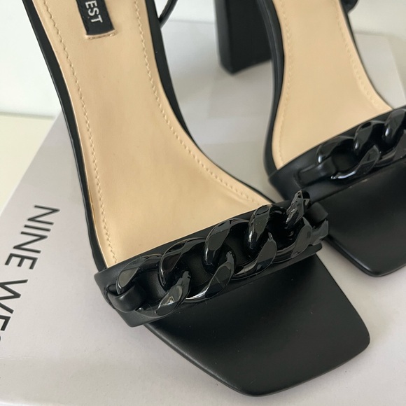 Nine West Black Chunky Heel Sandals - Picture 6 of 7